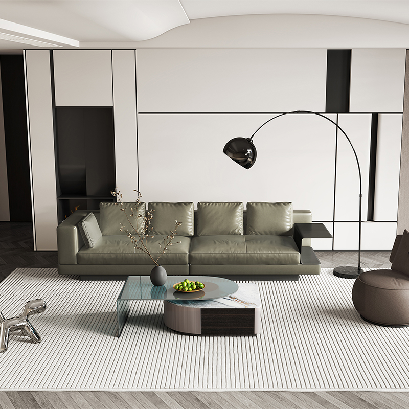 Italian Furniture Leather Sofa Living Room Armchair Sofa