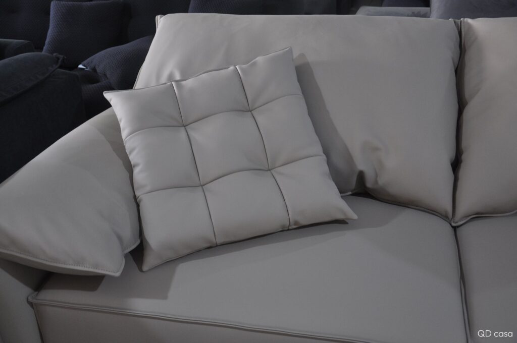 White genuine leather sofa