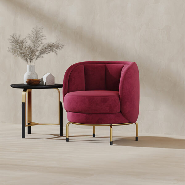 American Light Luxury Wine Red Single Leisure Chair