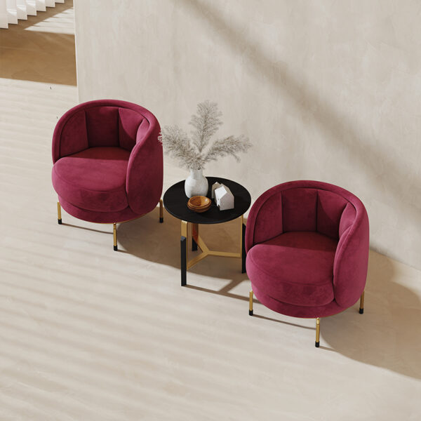 American Light Luxury Wine Red Single Leisure Chair