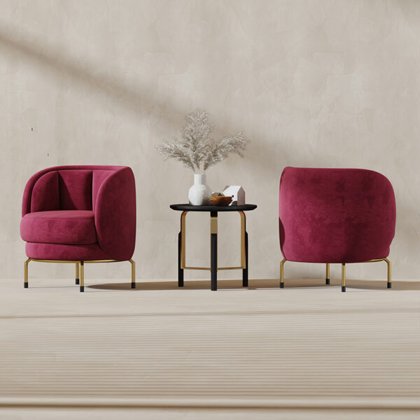 American Light Luxury Wine Red Single Leisure Chair