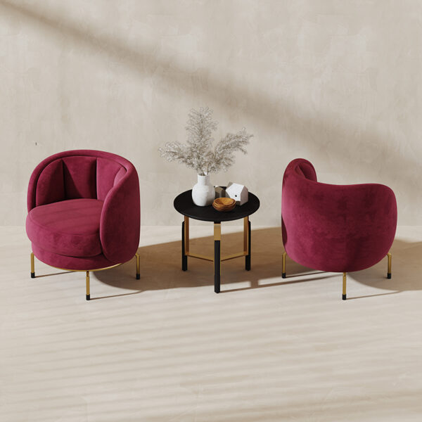 American Light Luxury Wine Red Single Leisure Chair