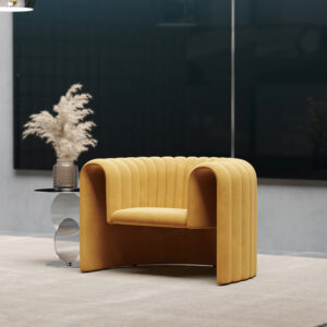 Italian minimalist U-shaped pumpkin shaped lounge chair