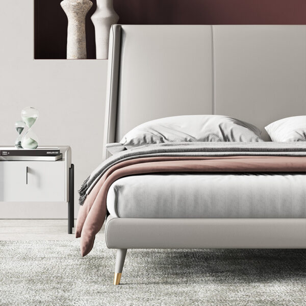 Modern simple light luxury metal double bed