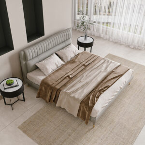 Italian Light Luxury Leather Comfort Bedroom Double Bed