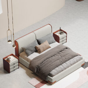 Modern Simple Soft Bag Headboard Bedroom Double Bed