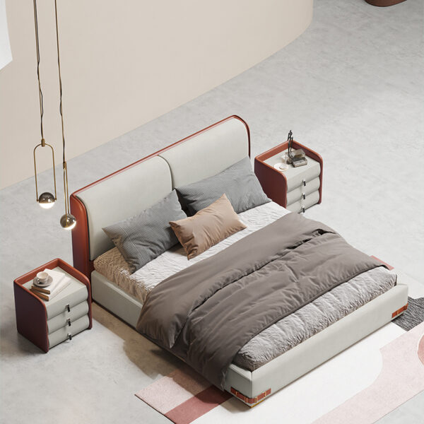 Modern simple soft bag headboard bedroom double bed