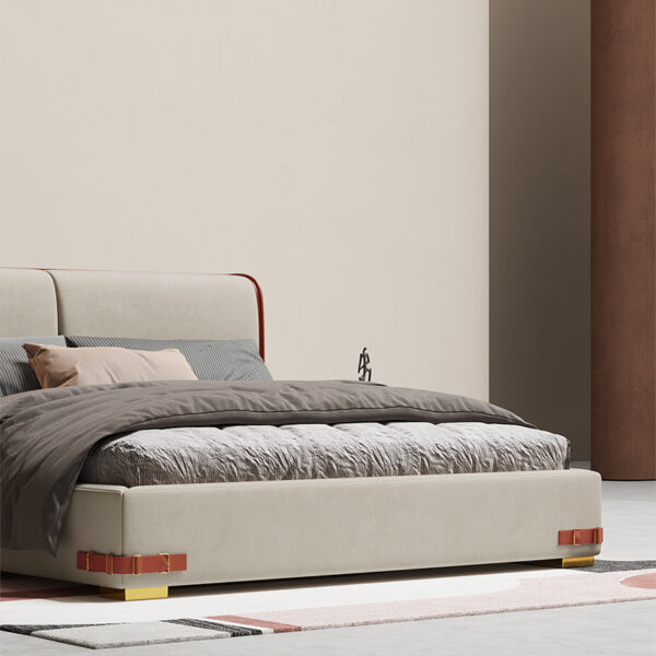 Modern simple soft bag headboard bedroom double bed