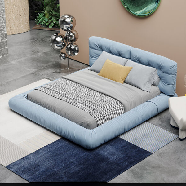 Italian minimalist double fabric bed modern simplicity