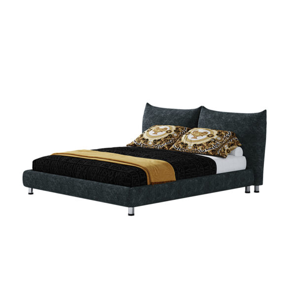 American light luxury full solid wood fabric bed