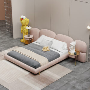 Italian light luxury fabric master bedroom double bed