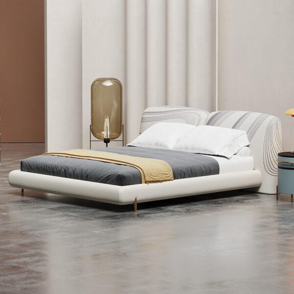 Modern simple leather double comfortable queen bed