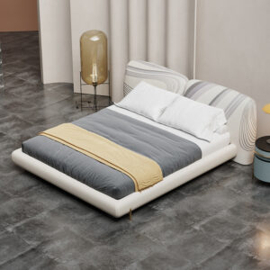 Modern simple leather double comfortable queen bed