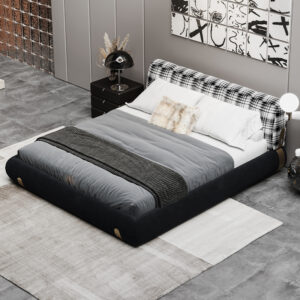 American light luxury black high-grade double king bed