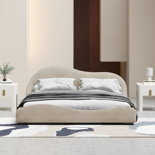 European light luxury minimalist fabric comfortable bed