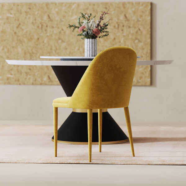 Modern simple light luxury dining chair home Italian suede