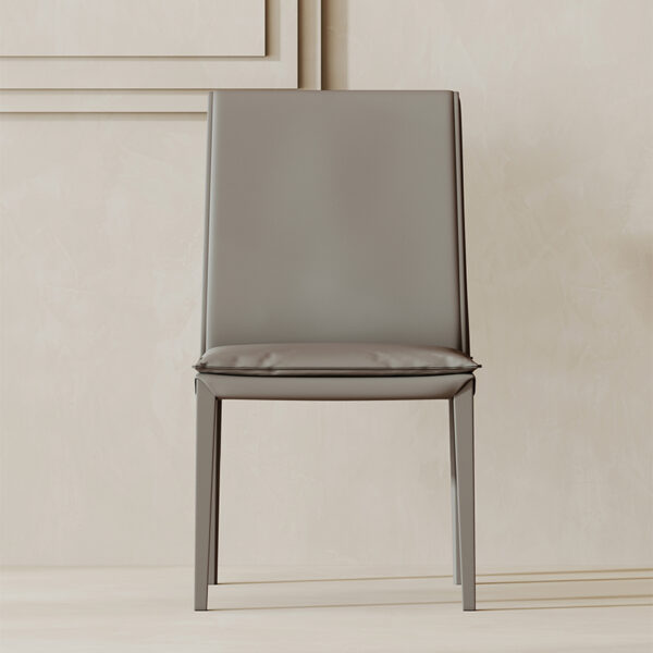 Modern simple saddle leather dining chair Home Nordic Hotel