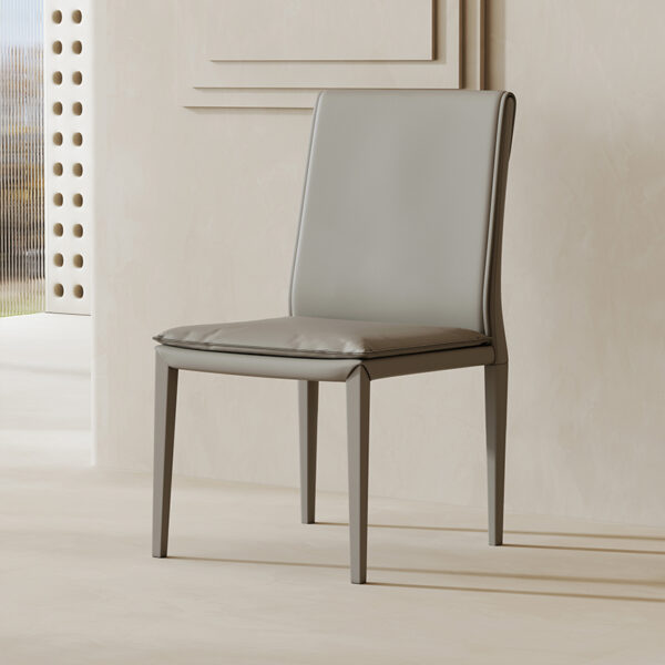 Modern simple saddle leather dining chair Home Nordic Hotel