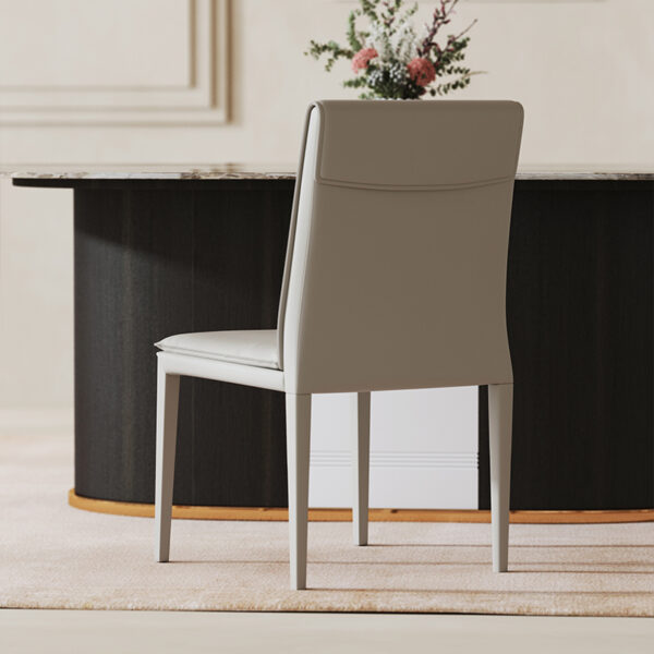 Modern simple saddle leather dining chair Home Nordic Hotel