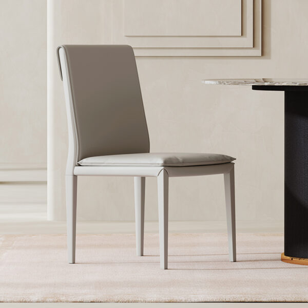 Modern simple saddle leather dining chair Home Nordic Hotel