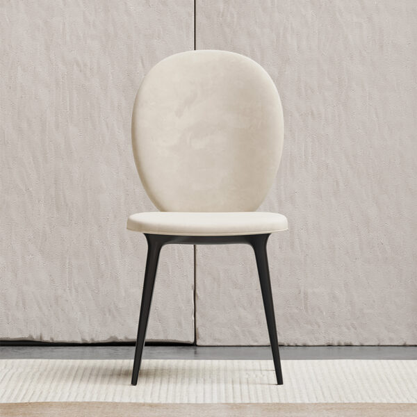 Italian high-end light luxury minimalist cloth dining chair restaurant