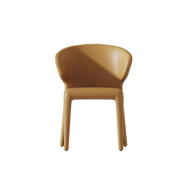 Light luxury modern simple Italian leather art back dining chair