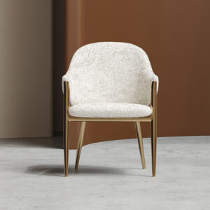 Italian Light Luxury Pure White Home Dining Chair