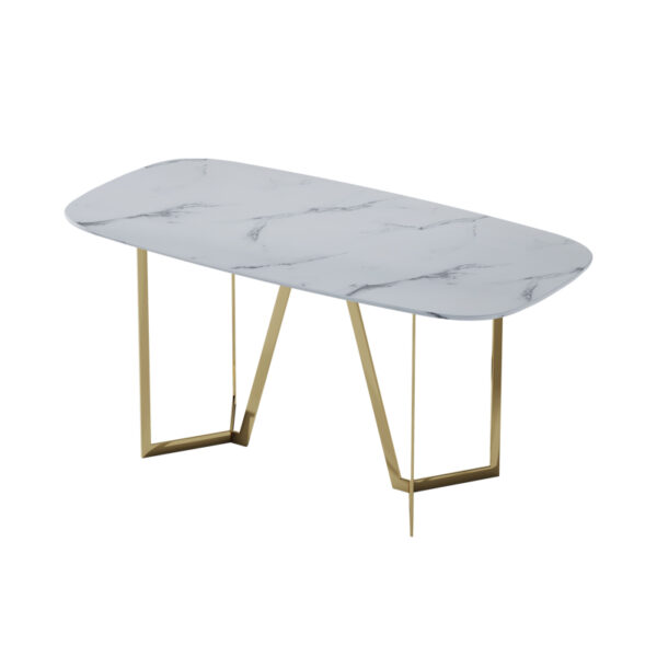 Modern Simple White Marble Dining Table Coffee Table