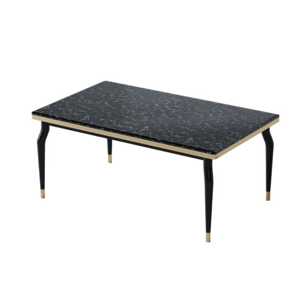 Black Gold Matching Metal Marble High-end Dining Table