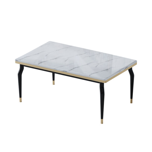 Black Gold Matching Metal Marble High-end Dining Table