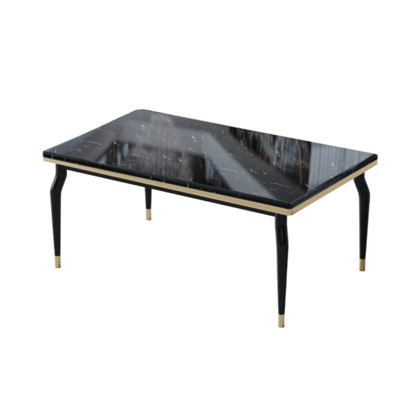 Black Gold Matching Metal Marble High-end Dining Table