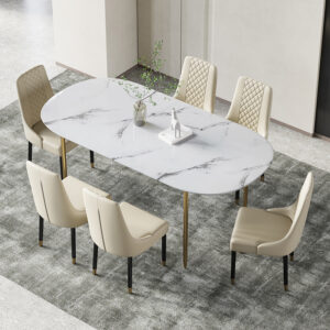 Oval Marble Coffee Table Modern Nordic Dining Table