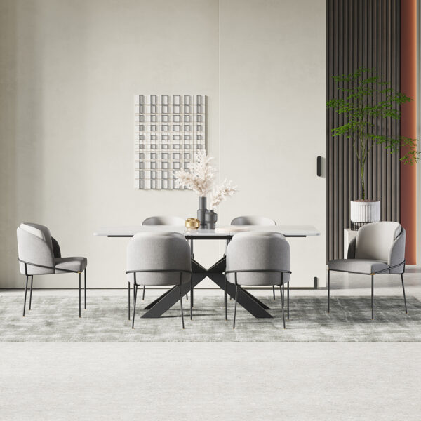 Rectangular multi-family marble large dining table