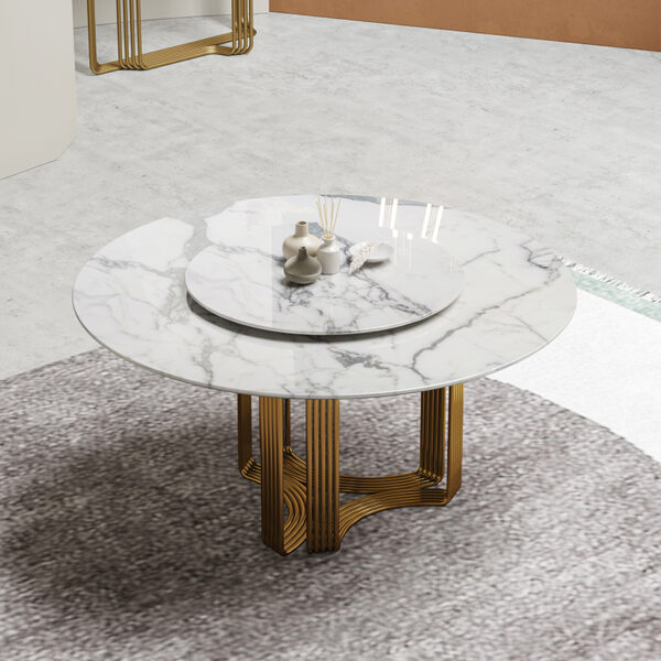 Green natural marble light luxury high-grade dining table