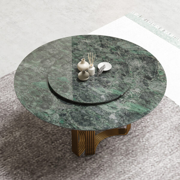 Green natural marble light luxury high-grade dining table