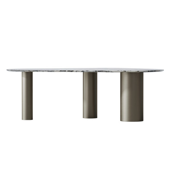 Irregular triangle natural marble modern simple dining table