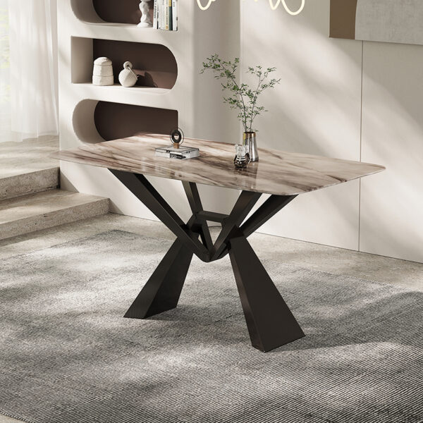 Cross Design Leg Modern Color Matching Dining Table