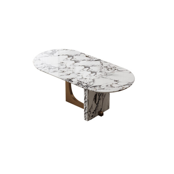 European Light Luxury Oblong Marble Home Dining Table