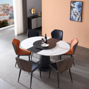 Modern Simple Adjustable Round Marble Dining Table