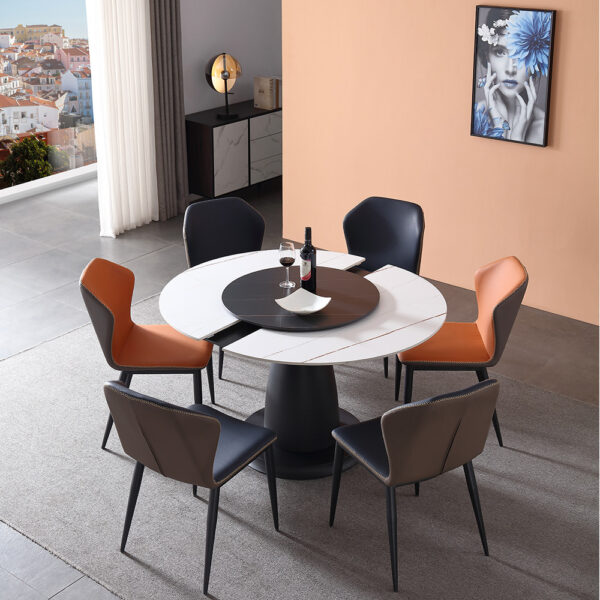 Modern Simple Adjustable Round Marble Dining Table