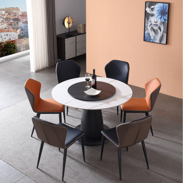 Modern Simple Adjustable Round Marble Dining Table