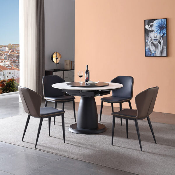 Modern Simple Adjustable Round Marble Dining Table