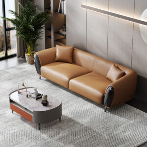 Nordic Italian In-line Leather Living Room Luxury Sofa