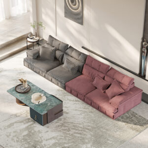 Italian Minimalist Fabric Color Matching Living Room Sofa