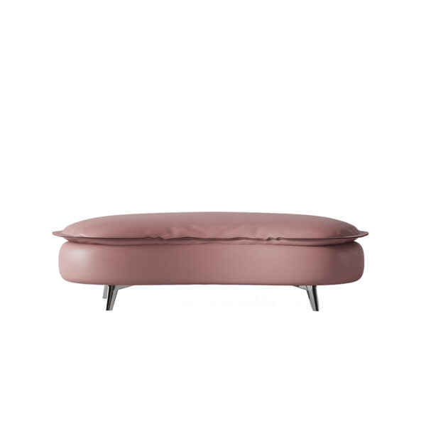 Modern Simple Pink Suede Curved Large Chair Sofa