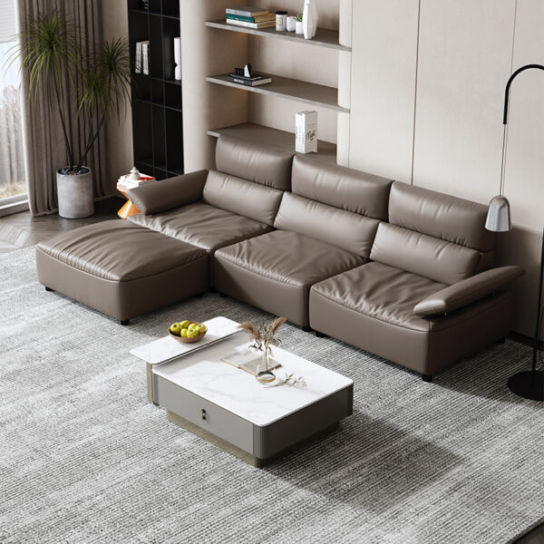 American light luxury high back leather combination sofa