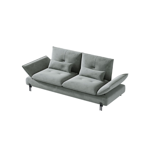 Italian Minimalist Light Green Senior Velvet Combination Sofa