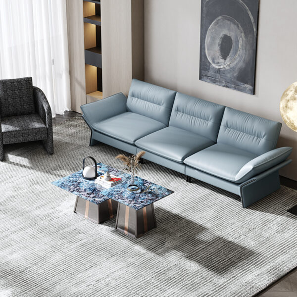 American light luxury leather living room sofa