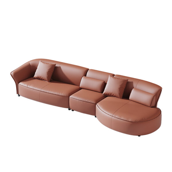 Modern Semi-circular Design Leather Living Room Sofa