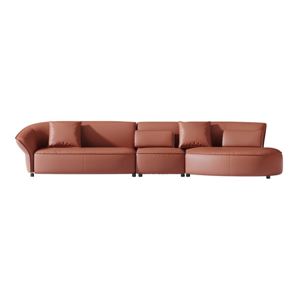 Modern Semi-circular Design Leather Living Room Sofa